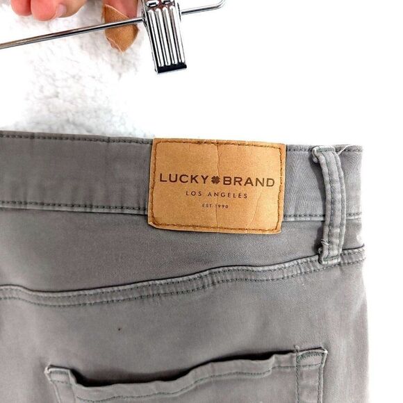 DAMAGED Lucky Brand 223 Straight Beige Cotton Mid‎ Rise Jeans 36/29 - Picture 8 of 15